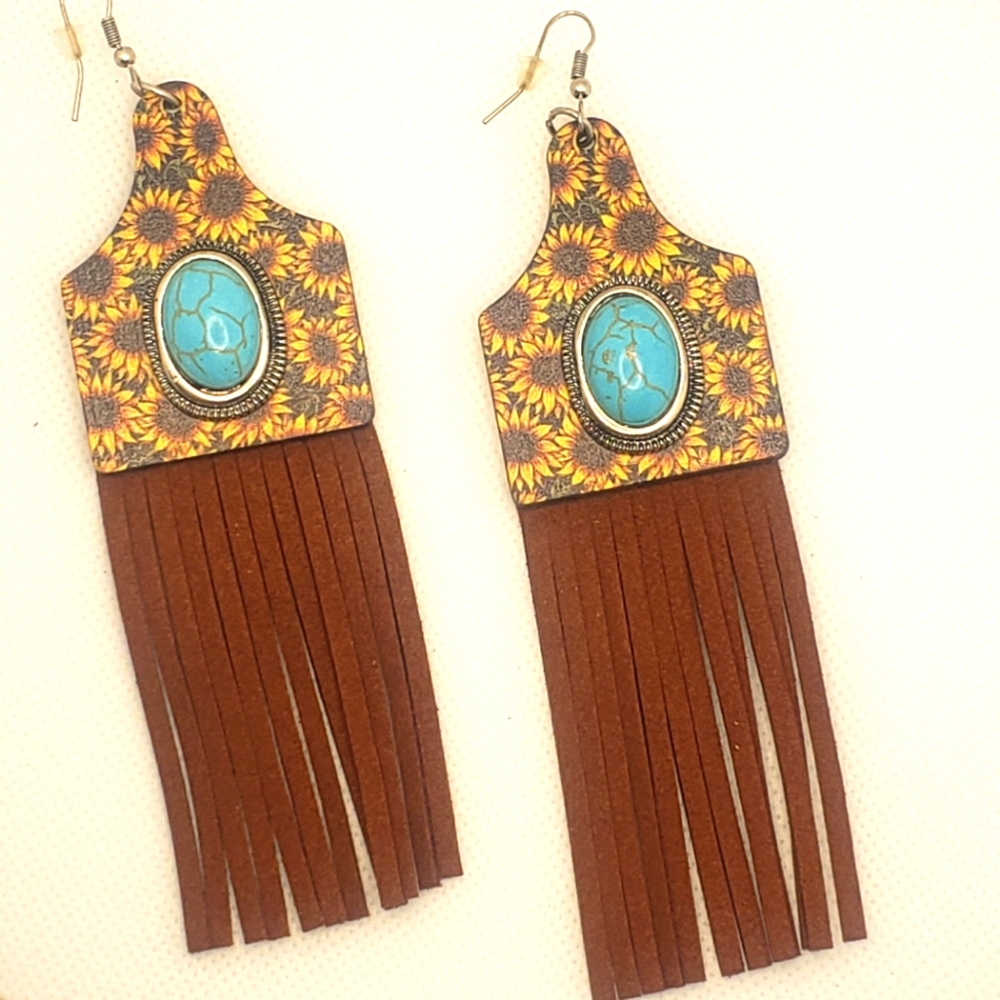 Sunflower Tassel earrings - Picture 1 of 1